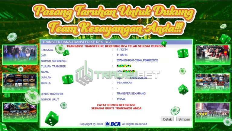 Bukti JP E-SPORT TRADISIBET 11 Desember 2024 Rp 5.000.000,- LUNAS