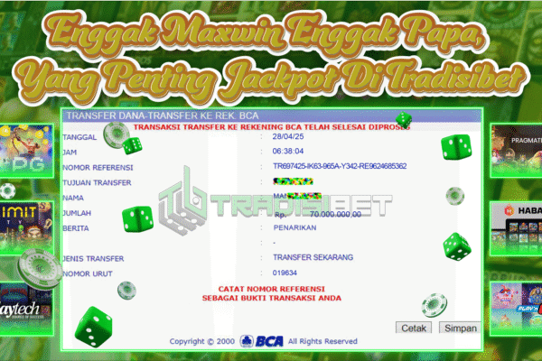 Bukti JP SLOT TRADISIBET 28 APRIL 2025 Rp 70.000.000,- LUNAS