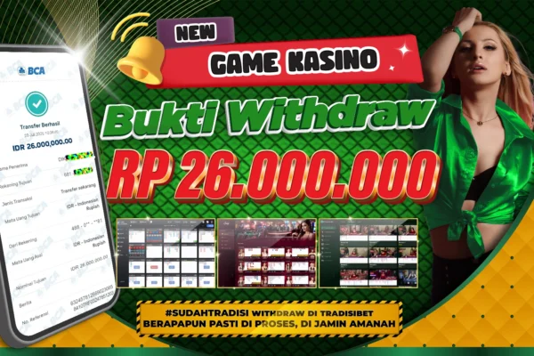 Bukti JP LIVE CASINO TRADISIBET 23 JULI 2025 Rp 26.000.000,- LUNAS